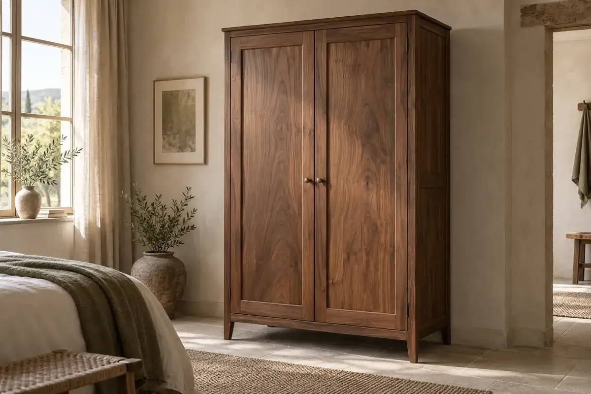Armoire Saulx en noyer massif, 2 portes