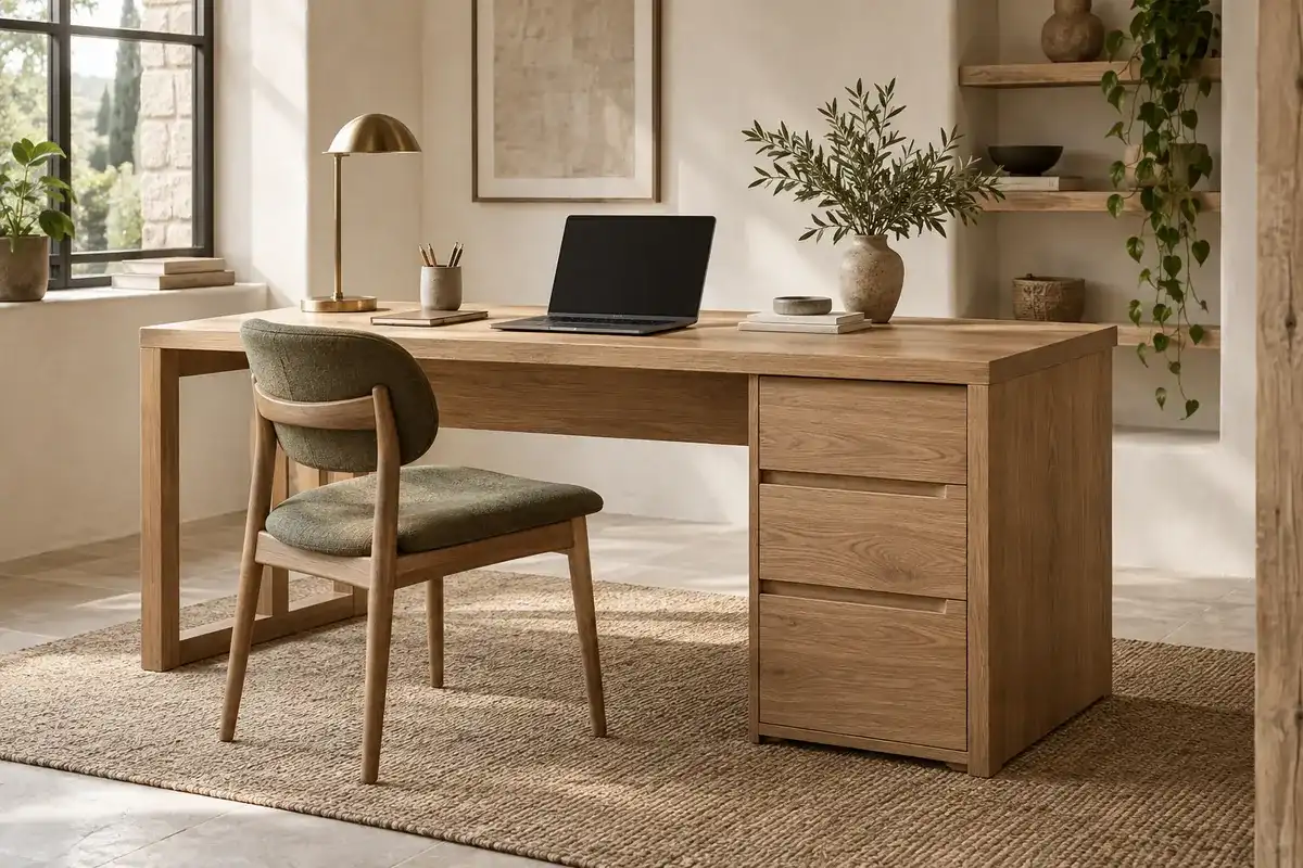 Bureau Meurthe en chêne massif avec caisson