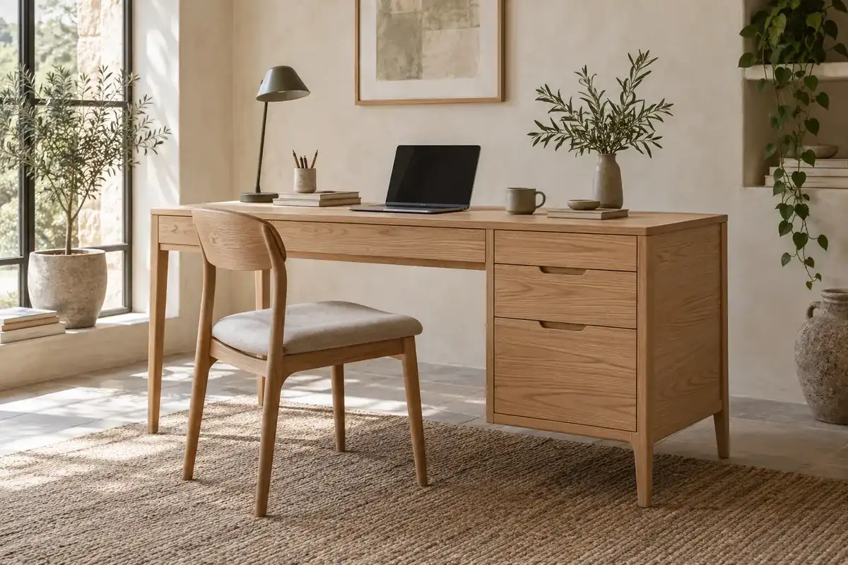 Bureau Mortagne en frêne clair, style scandinave