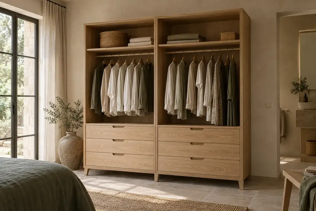 Dressing Bléone penderie double en frêne massif