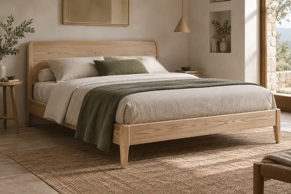 Lit Buëch en frêne clair, style scandinave