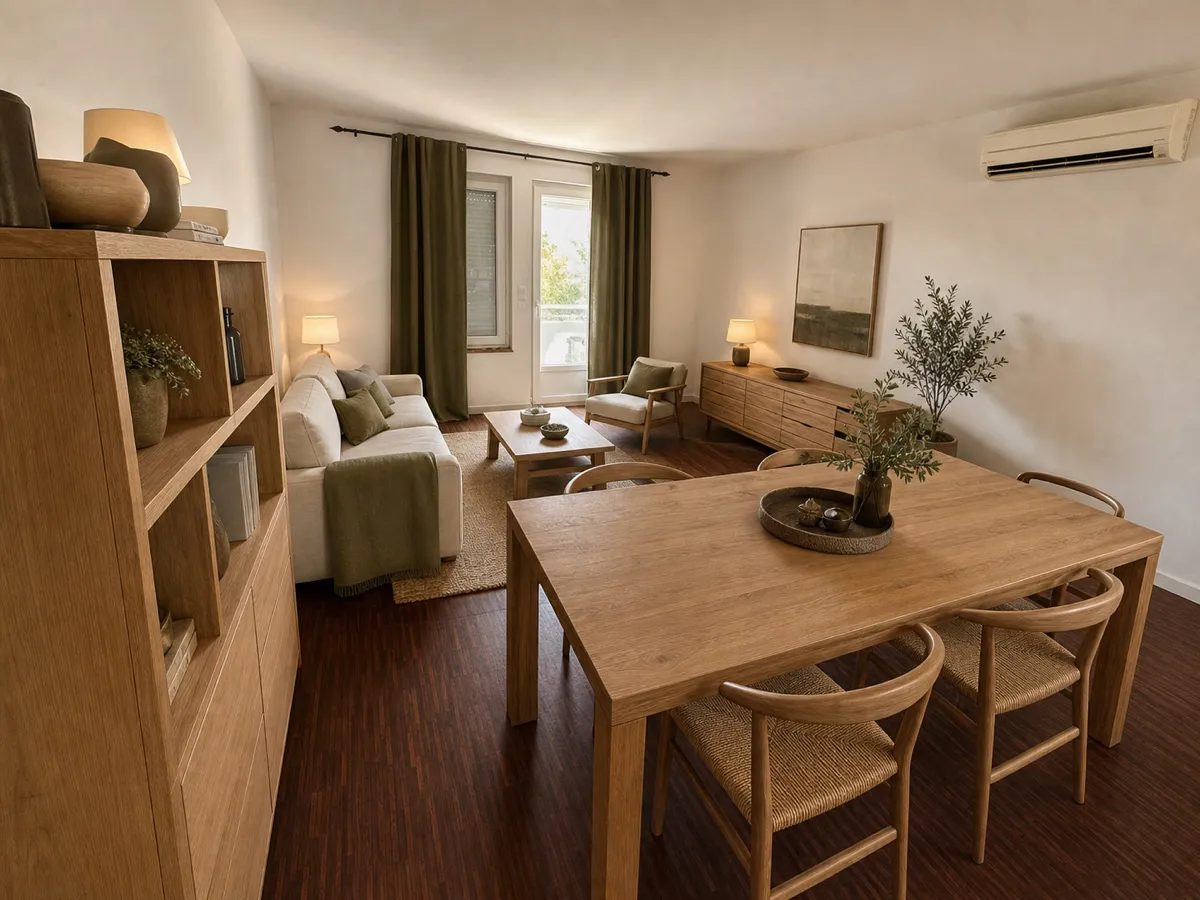 Salle à manger en chêne massif à Lyon — après