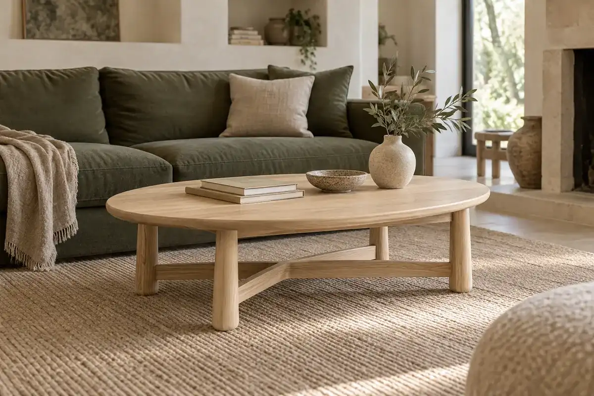 Table basse Odet en frêne clair, style scandinave