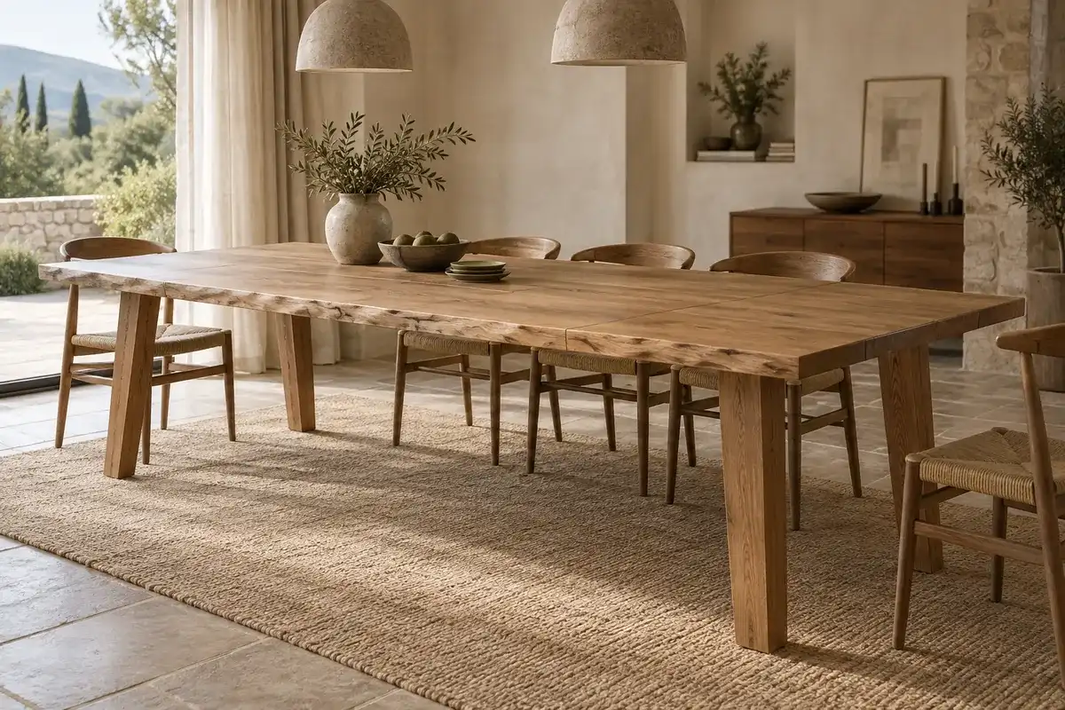 Table Aulne en chêne massif, bords live-edge